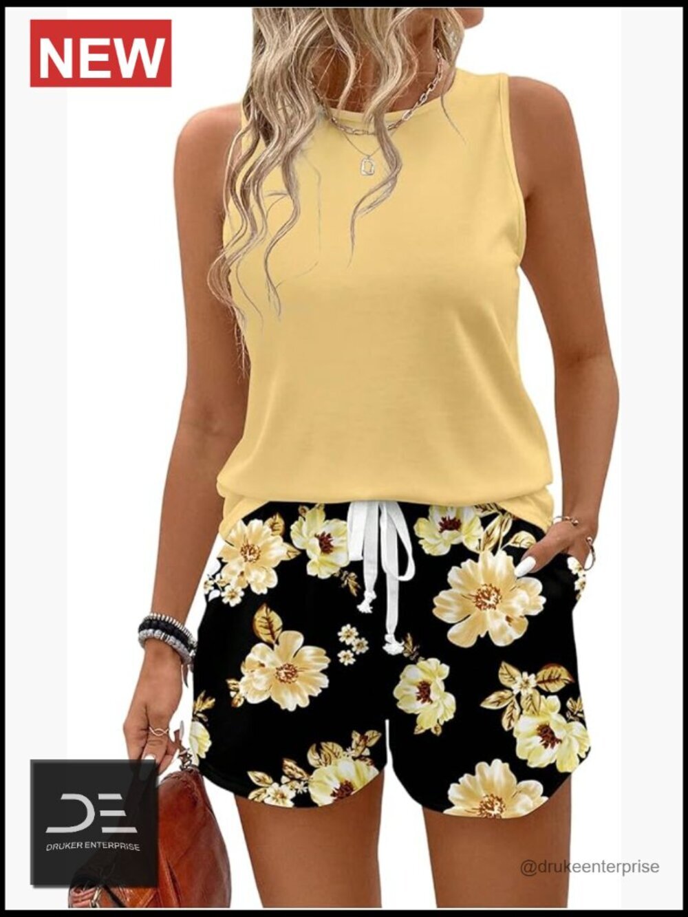 Plus Size 2 Piece Tank Top and Shorts Set